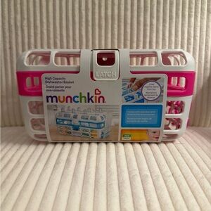 Munchkin Dishwasher Bottle Basket in White and Pink